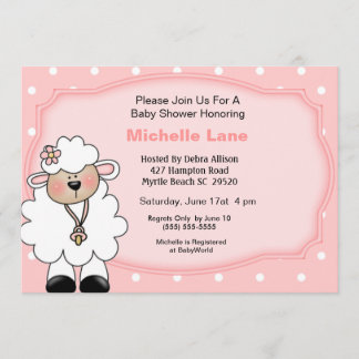 Invitaciones a la ducha de la niña de cordero