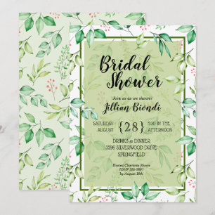 Invitaciones a la ducha de la novia de las hojas v