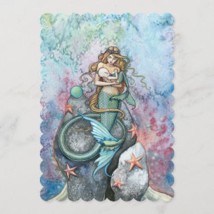 Invitaciones a la ducha de la sirena madre e hijo