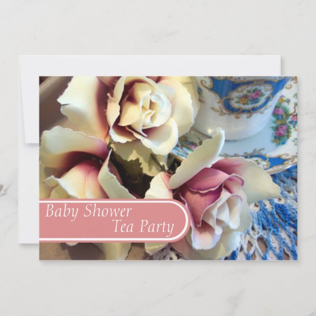 Invitaciones a la ducha de la taza de té Fiesta (Anverso)