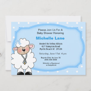 Invitaciones a la ducha de Lamb Baby Boy