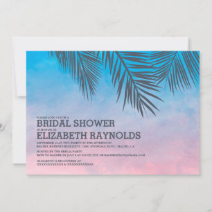 Invitaciones a la ducha de las novias en palmeras