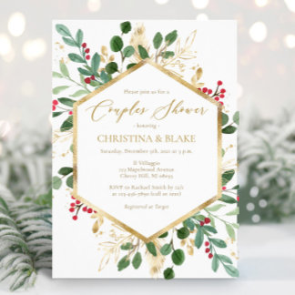 Invitaciones a la ducha de las parejas de invierno