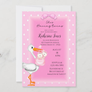 Invitaciones a la ducha de los Chicas Stork y Twin