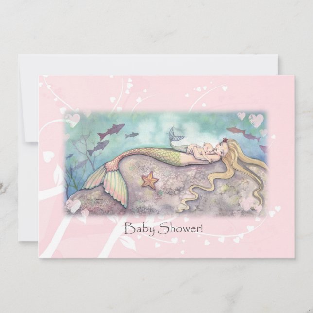 Invitaciones a la ducha de luz de la sirena (Anverso)