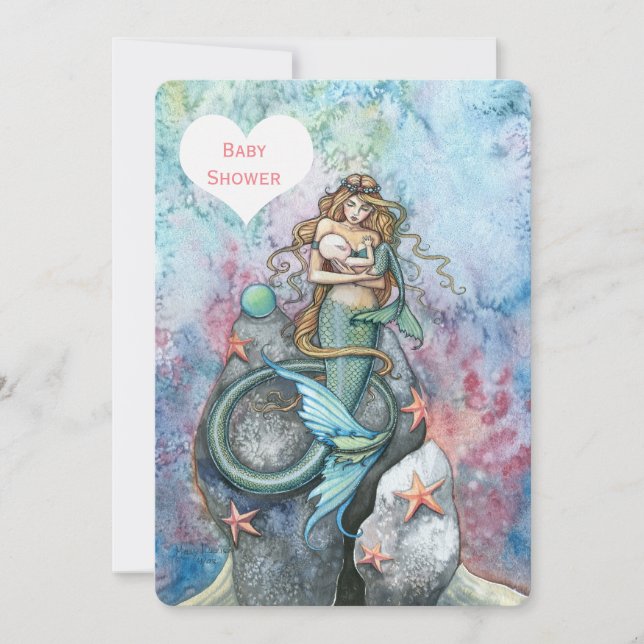 Invitaciones a la ducha de madres y bebés con sire (Anverso)