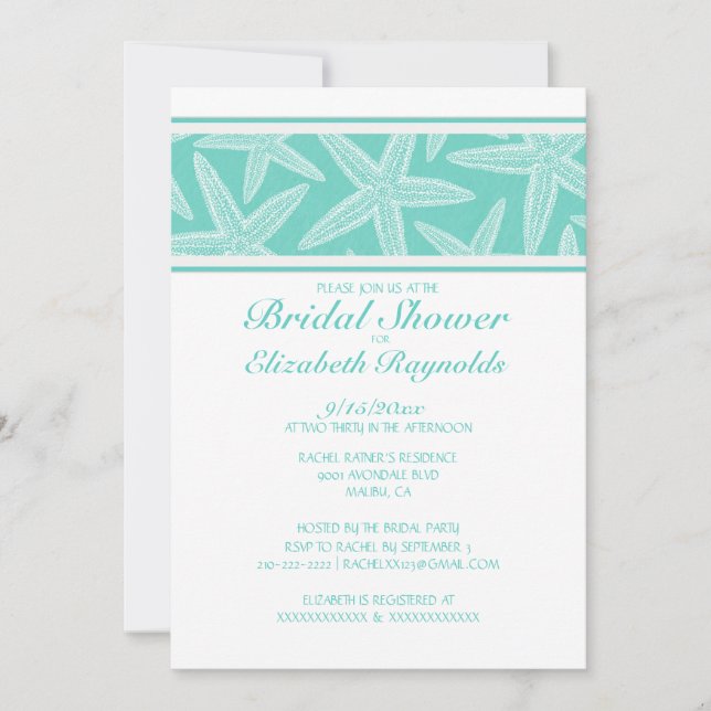 Invitaciones a la ducha de marimacho estelar moder (Anverso)