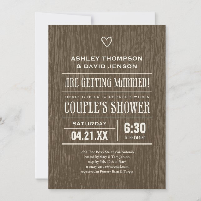 Invitaciones a la ducha de matrimonio ruso (Anverso)