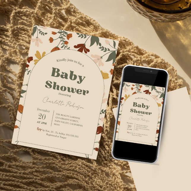 Invitaciones a la ducha de Moda de Flor silvestre  (Subido por el creador)