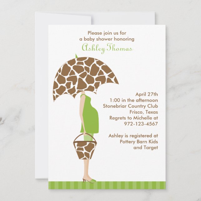 Invitaciones a la ducha de moda para ser bebé (Anverso)