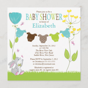 Invitaciones a la ducha de niño con ropa de cama
