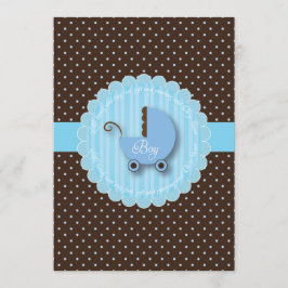 Invitaciones a la ducha de niños Blue & Brown Boy