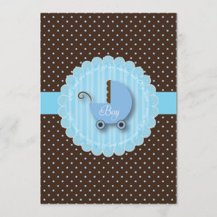 Invitaciones a la ducha de niños Blue & Brown Boy