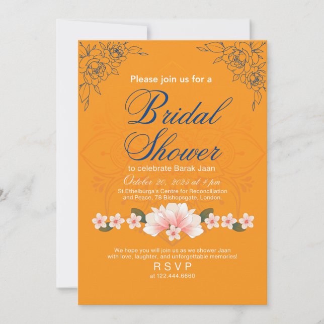 Invitaciones a la ducha de novia (Anverso)