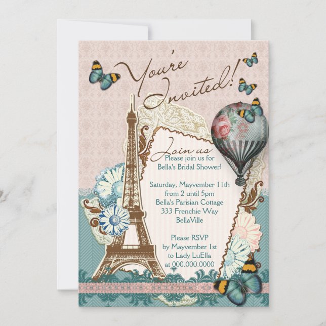 Invitaciones a la ducha de novia (Anverso)
