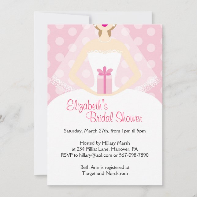 Invitaciones a la ducha de novia (Anverso)