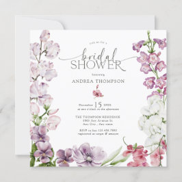 Invitaciones a la ducha de novia acuarela floral