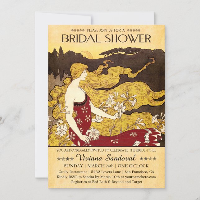 Invitaciones a la ducha de novia antiguas (Anverso)
