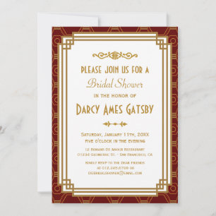 Invitaciones a la ducha de novia Art Déco