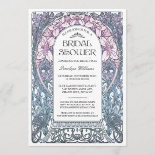 Invitaciones a la ducha de novia Art Nouveau V.08