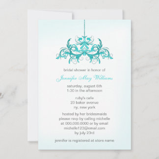 Invitaciones a la ducha de novia azul claro