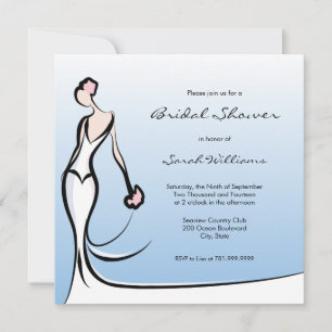 Invitaciones a la ducha de novia azul naranja