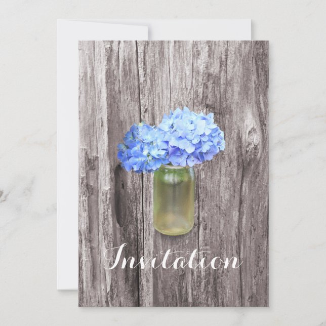 Invitaciones a la ducha de novia Blue Hydrangea Ma (Anverso)