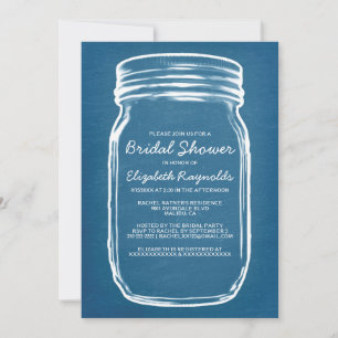 Invitaciones a la ducha de novia Blue & White Maso