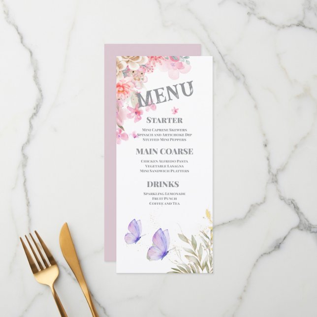 Invitaciones a la ducha de novia con acuarela blan (Anverso/Reverso In Situ)