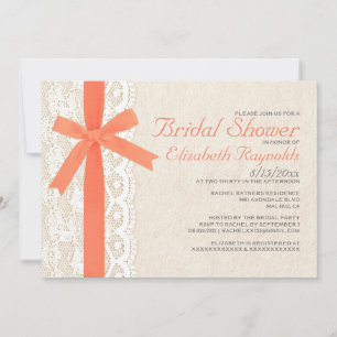 Invitaciones a la ducha de novia con arco y encaje