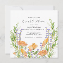Invitaciones a la ducha de novia con flores silves