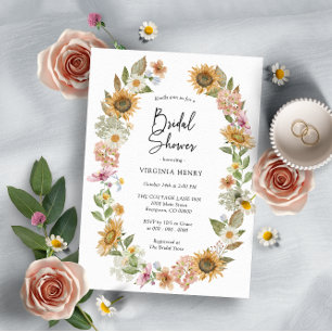 Invitaciones a la ducha de novia con girasol