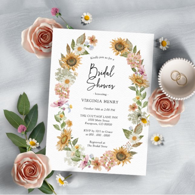 Invitaciones a la ducha de novia con girasol (Subido por el creador)