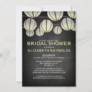 Invitaciones a la ducha de novia con linternas