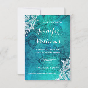 Invitaciones a la ducha de novia con loto azul