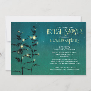 Invitaciones a la ducha de novia con luces de jard