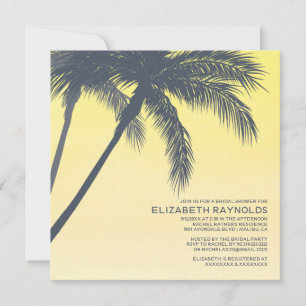 Invitaciones a la ducha de novia con palmeras