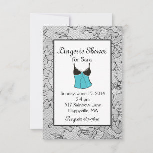 Invitaciones a la ducha de novia de Black Lace Aqu