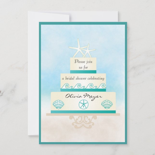 Invitaciones a la ducha de novia de Boda Starfish (Anverso)