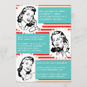 Invitaciones a la ducha de novia de Gales retro