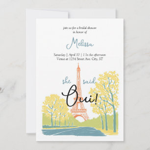 Invitaciones a la ducha de novia de la Torre Eiffe