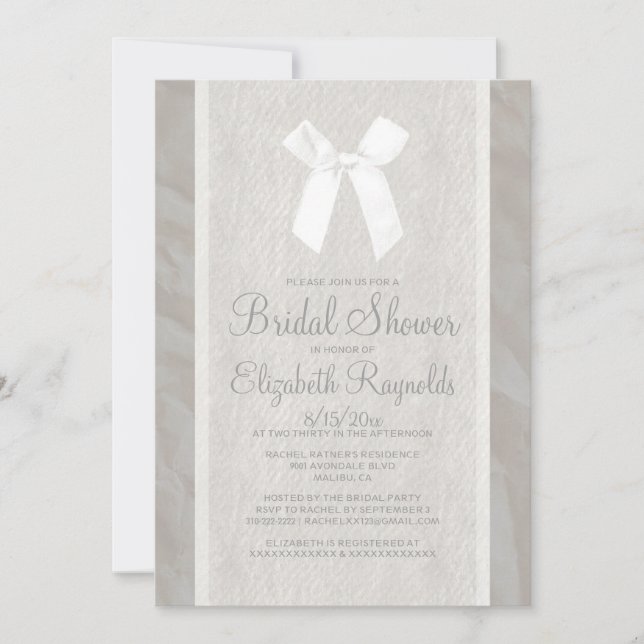 Invitaciones a la ducha de novia de linea blanca d (Anverso)