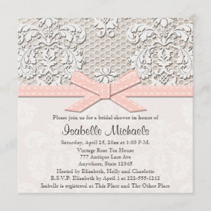 Invitaciones a la ducha de novia de Pearl y Lace R