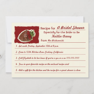 Invitaciones a la ducha de novia de receta