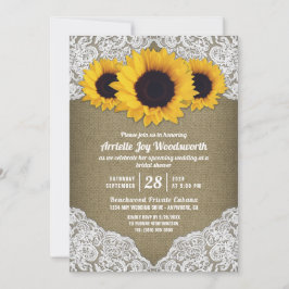 Invitaciones a la ducha de novia de Sunflower Burl