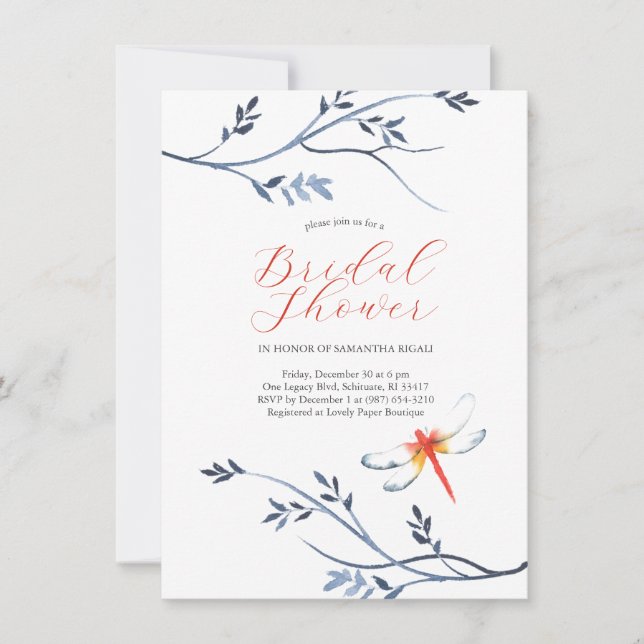 Invitaciones a la ducha de novia del Fiesta del ja (Anverso)