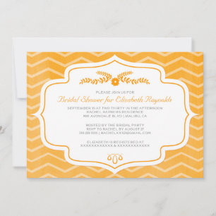 Invitaciones a la ducha de novia del naranja Chevr