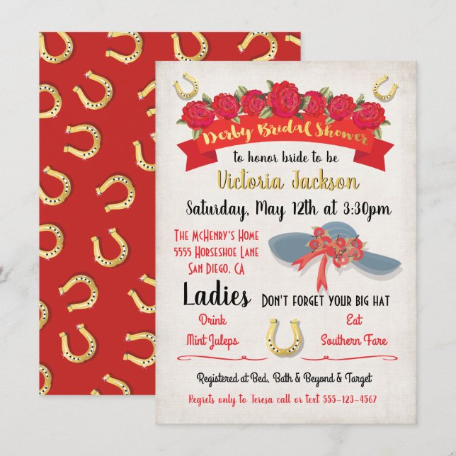 Invitaciones a la ducha de novia del Relieve metal (Anverso / Reverso)