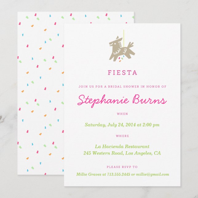 Invitaciones a la ducha de novia divertida Fiesta  (Anverso / Reverso)