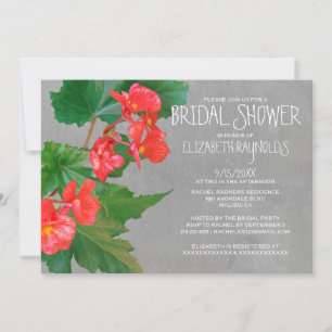 Invitaciones a la ducha de novia en Begonia